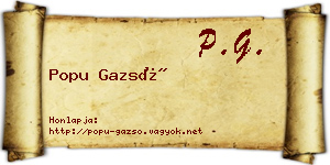 Popu Gazsó névjegykártya